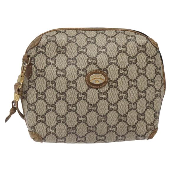 GUCCI GG Plus Supreme Shoulder Bag Pvc Beige Gold - Picture 2 of 16